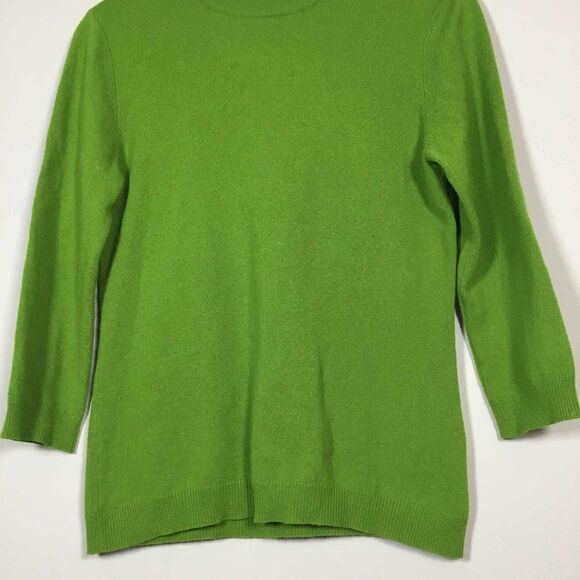 Green Preppy 1/4 Zip Academic Knitted Casual Autumn Fall Prep Polo Sweater S/M - Picture 6 of 7